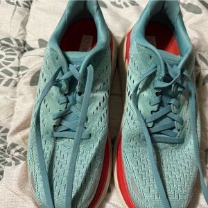 Hoka Aqua and Coral Athletic Shoes